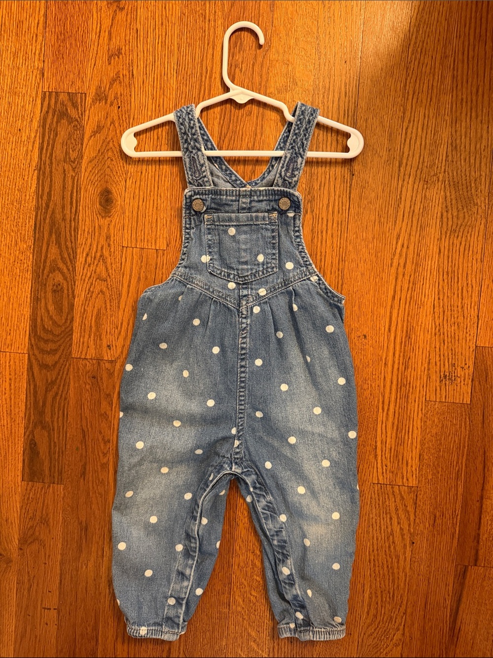 Baby Gap Polka Dot Denim Overalls - Blue